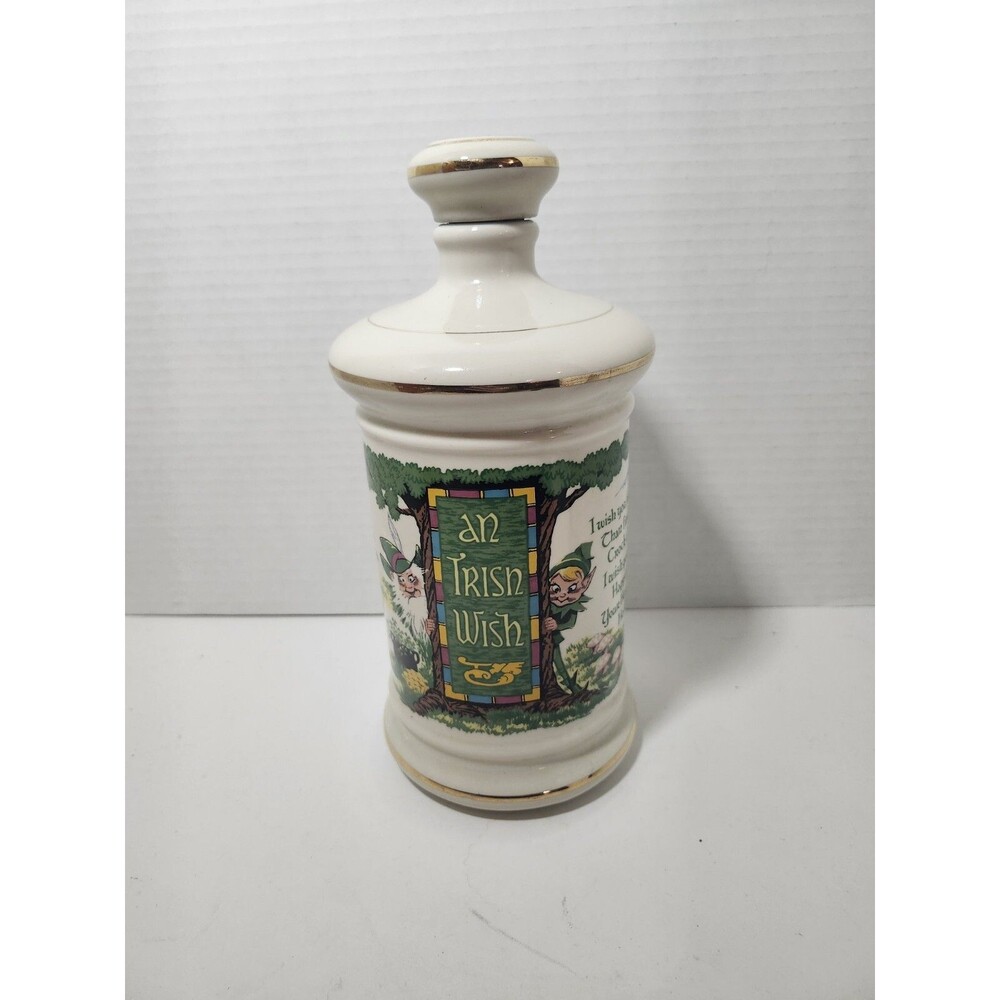 Vintage Old Fitzgerald 1975  Porcelain Decanter    "An Irish Wish"  (Empty)